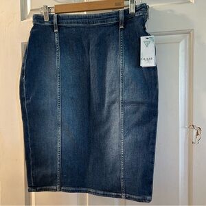 GUESS Dark Blue Denim Pencil Skirt